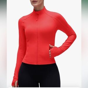 Lululemon-like workout Women's Red zip up workout Jacket